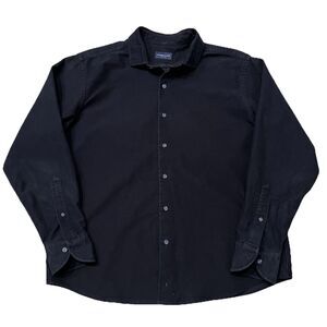 Proper Cloth Cotton Twill Button Shirt Size M Navy
